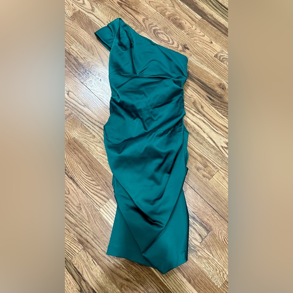 Cause Emerald Green Ruched Holiday Dress